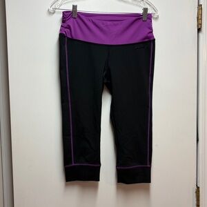 New Balance Black and Purple Capri Leggings